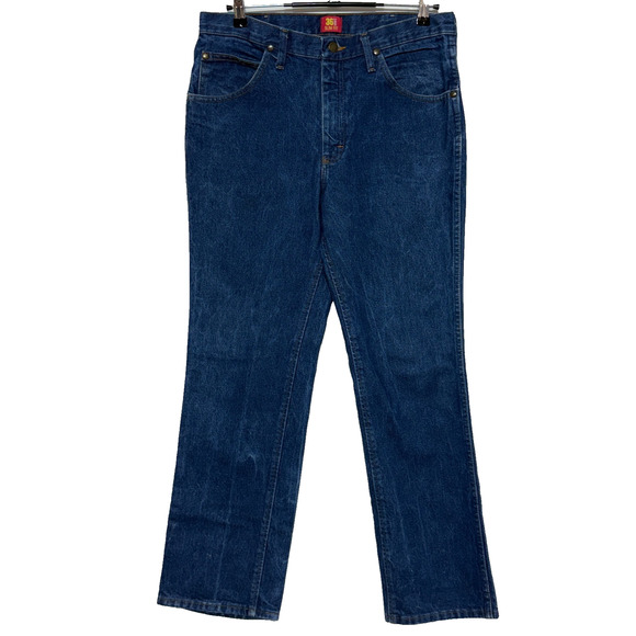 Wrangler Jeans Mens 34X30 Blue Cowboy Cut Slim Fit Straight Leg Western Rodeo - Picture 1 of 8